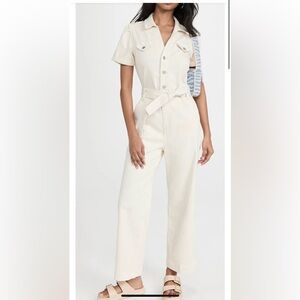 Paige Anessa jumpsuit in cream/quartz, size 2